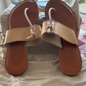 Tory Burch Beige Leather Sandals